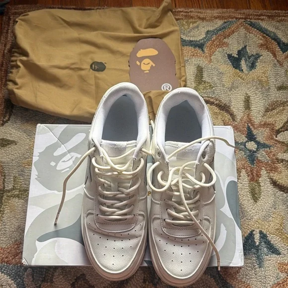 A Bathing Ape Bape sta Low Sneaker - JJJJound White Grey - Picture 4 of 5